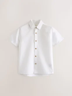 Crème - Blend Chemises Manchester court en lin ({t}3mois-16ans)