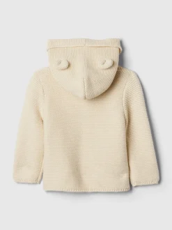Crème - Cardigan Gap Bear en maille de coton doux (0-24mois)