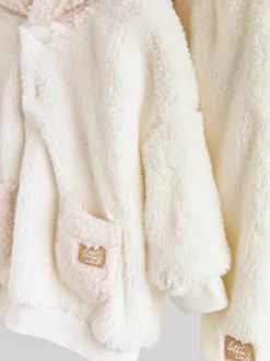 Crème - Ensemble bébé sweat à capuche et jogging Borg (0mois-2ans)