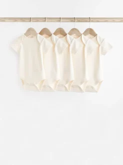 Crème - Essential Baby Manches courtes Bodysuits 5 Pack