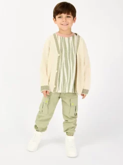 Crème - GEN Cardigans à liserés