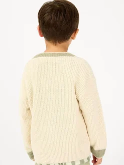 Crème - GEN Cardigans à liserés