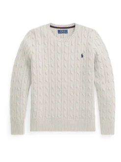 Crème - Pull Polo Ralph Lauren en maille torsadée