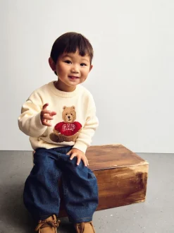 Crème - Sweat Gap graphique à col rond (6mois -5ans) (6mois -5ans)