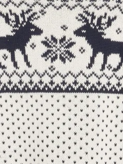 Crème - The Little Tailor - Pull de Noël en forme de renne et de foire