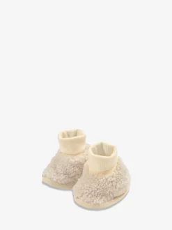 Crème - The Little Tailor bottines en polaire sherpa doublées en peluche pour bébé