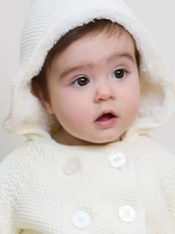 Crème - The Little Tailor Manteau de landau Pixie Bébé 100% coton doublé de peluche