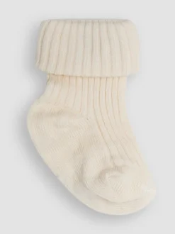 Crème écru - Lot de 3 paires de chaussettes côtelées JoJo Maman Bébé bébé