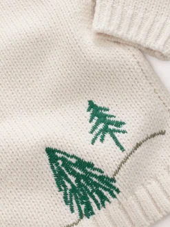 Crème Penguin - Cardigan de Noël à motif (3mois à7ans)