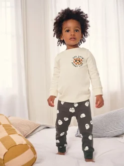 Crème/Noir Halloween - Pyjama confortable confortable (9mois à10ans)