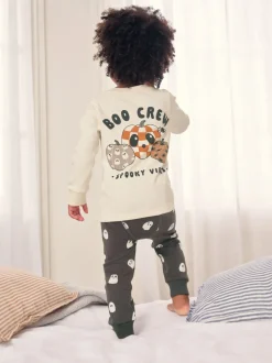Crème/Noir Halloween - Pyjama confortable confortable (9mois à10ans)
