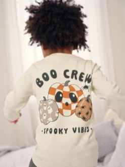 Crème/Noir Halloween - Pyjama confortable confortable (9mois à10ans)