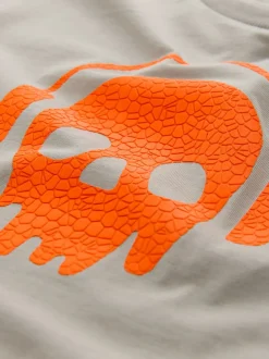 Crâne Beige Sable/Orange - T-shirt graphique Manches courtes Relaxed Fit (3-16yrs)