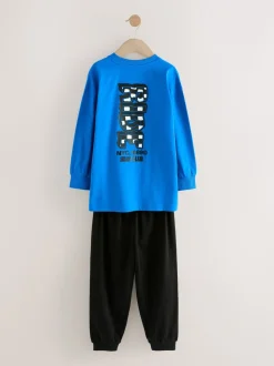 Crâne bleu/noir - Lot de 2 pyjamas à manches longues (3-16ans)
