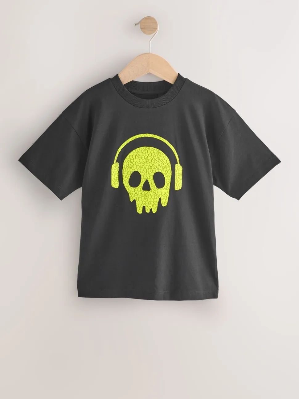 Crâne noir/citron vert - T-shirt graphique Manches courtes Relaxed Fit (3-16yrs)
