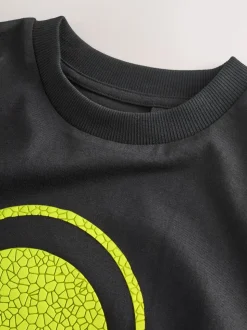 Crâne noir/citron vert - T-shirt graphique Manches courtes Relaxed Fit (3-16yrs)