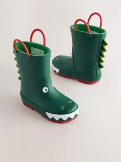 Crocodile vert - Bottes de pluie à poignée