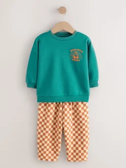 Croissant vert - Ensemble Sweatshirt et Joggers Rayure (3mths-7yrs)