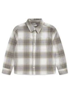 Écru - Abercrombie & Fitch Chemise traditionnelle en flanelle à manches longues