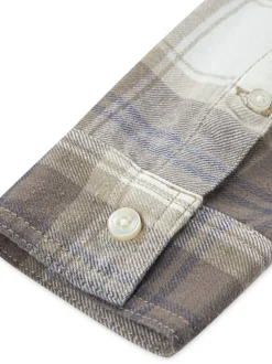 Écru - Abercrombie & Fitch Chemise traditionnelle en flanelle à manches longues