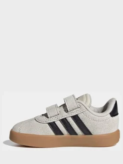 Écru - adidas Vl Cour 3.0 Baskets bébé à crochets et boucles