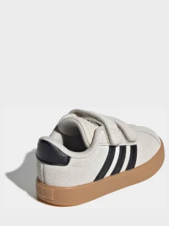 Écru - adidas Vl Cour 3.0 Baskets bébé à crochets et boucles