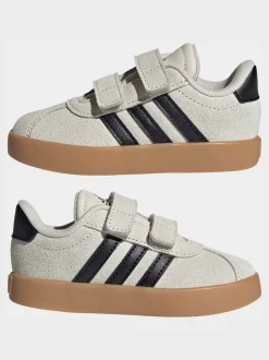 Écru - adidas Vl Cour 3.0 Baskets bébé à crochets et boucles