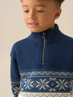 Écru - Chandail Angel & Rocket Ayden à col zippé en jacquard