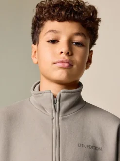 Écru - Chandail zippé à Col cheminée (3-16ans)