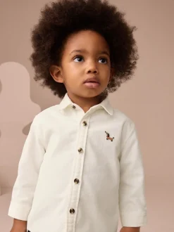 écru - Chemise Character en velours côtelé à manches longues (3mois-7ans)