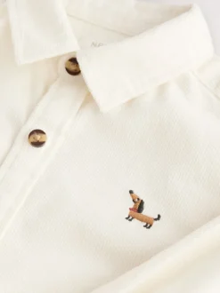 écru - Chemise Character en velours côtelé à manches longues (3mois-7ans)