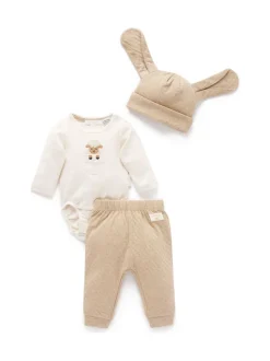 Écru - Ensemble cadeau Purebaby 3 pièces