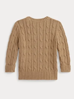 Écru - Pull Polo Ralph Lauren bébé en maille torsadée