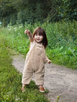 Écru - Salopette The Little Tailor douillette en polaire sherpa bébé