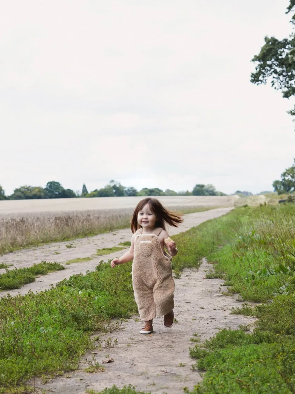 Écru - Salopette The Little Tailor douillette en polaire sherpa bébé