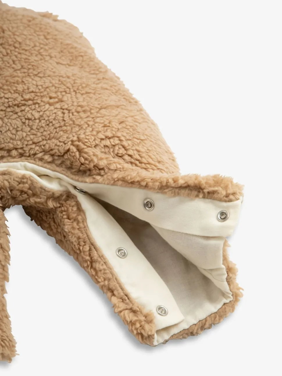 Écru - Salopette The Little Tailor douillette en polaire sherpa bébé