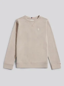 Écru - U.S. Polo Assn. Sweat-shirt à col rond Double Horsemen