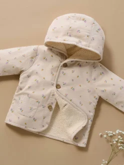 Écru - Veste Purebaby en velours côtelé en peau de mouton