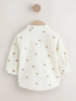 écru ours - Chemise Character imprimée sur l’ensemble à manches longues avec col grand-père (3mois7ans)