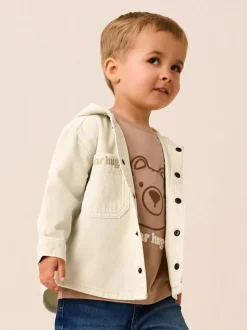 écru ours - Ensemble surchemise et t-shirt à capuche en sergé (3mois7ans)