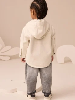 écru ours - Ensemble surchemise et t-shirt à capuche en sergé (3mois7ans)