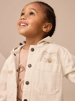 écru ours - Ensemble surchemise et t-shirt à capuche en sergé (3mois7ans)