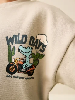Écru Wild Days - Ensemble Sweat-shirt et Shorts à Col rond (3mois-7ans) (3mois-7ans)