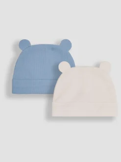 côtelée Bleu - Lot de 2 chapeaux bébé JoJo Maman Bébé