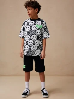 Damier Noir/Blanc - Ensemble décontracté T-shirt et short Manches courtes (3-16ans)