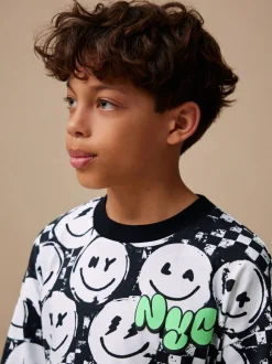 Damier Noir/Blanc - Ensemble décontracté T-shirt et short Manches courtes (3-16ans)