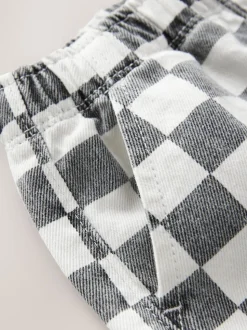 Damier Noir/Blanc - Pantalon large à enfiler (3mois-7ans)