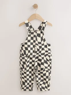 Damier noir/écru - Salopette (3mths-7yrs)