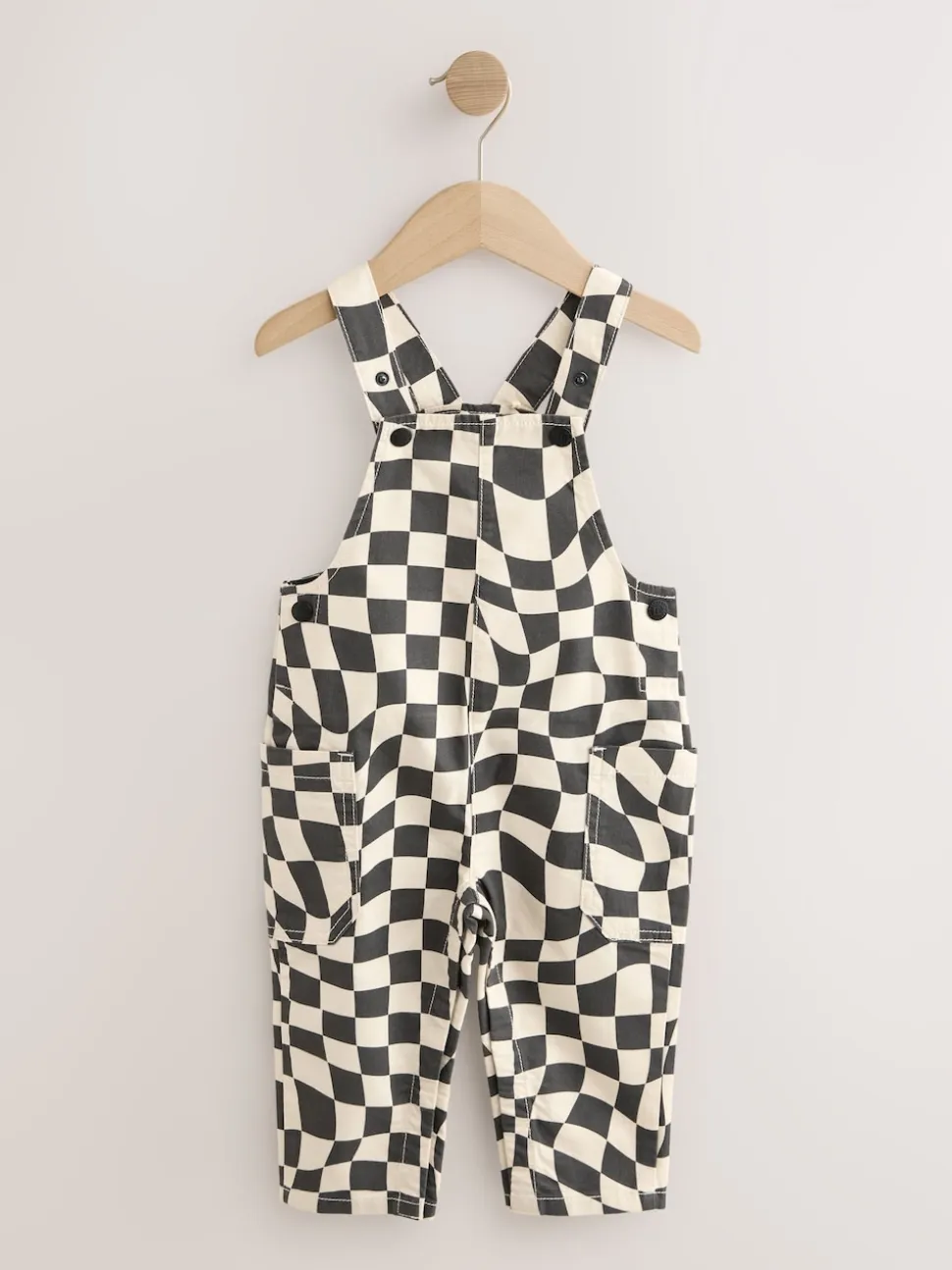 Damier noir/écru - Salopette (3mths-7yrs)