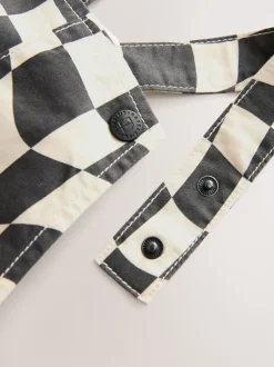 Damier noir/écru - Salopette (3mths-7yrs)